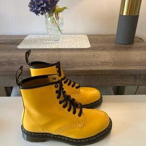 Dr. Martens Yellow Smooth Leather  Boots